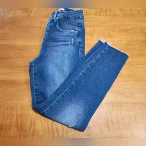 Good American Good Legs Crop Jeans High Rise Raw Edgde Hem 26